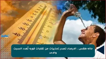 حالة طقس.. الأرصاد تصدر تحذيرات من تقلبات قوية تًهدد السبت والأحد